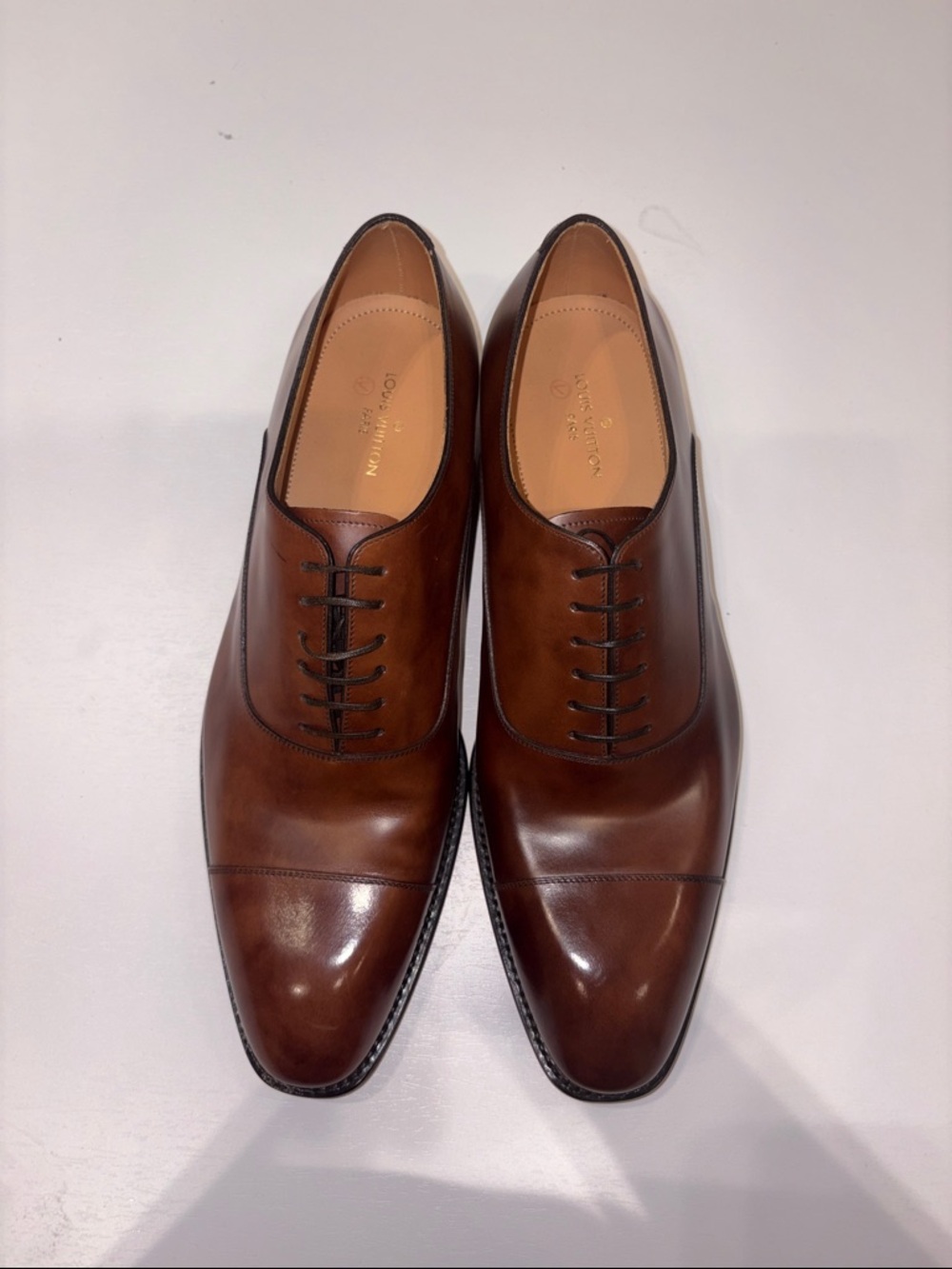 Louis Vuitton Brown Cap-Toe Oxford Dress Shoes